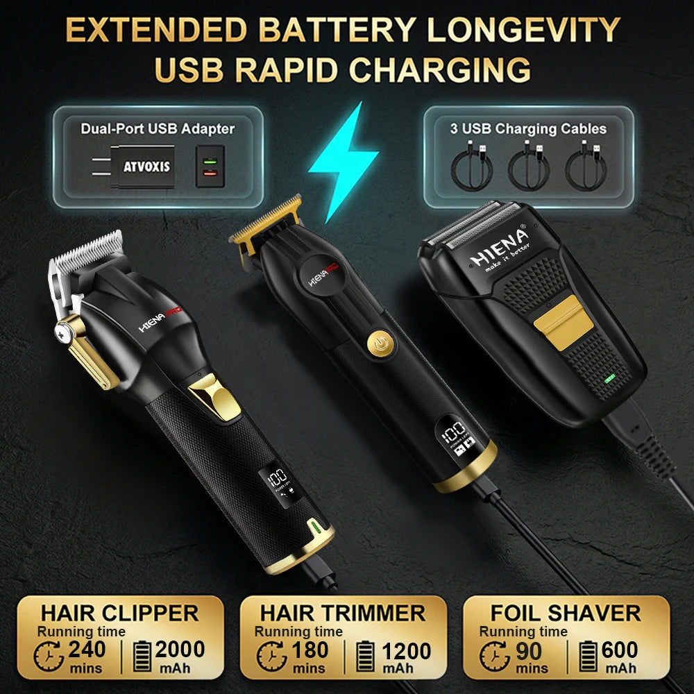 HIENA Professional 3-in-1 Multifunctional Hair Clipper Set