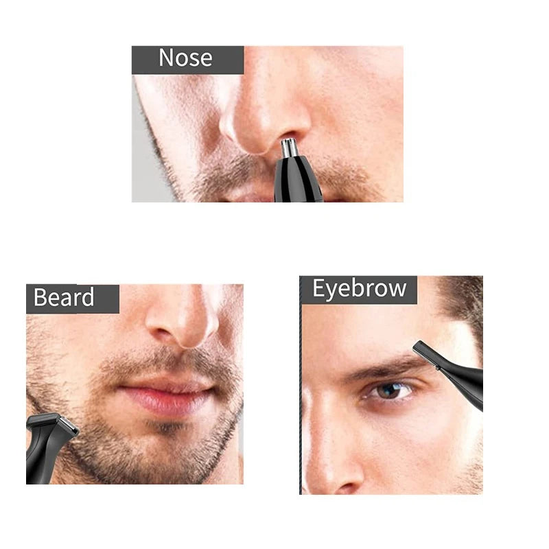 Kemei 3in1 Rechargeable Nose Hair Trimmer For Men