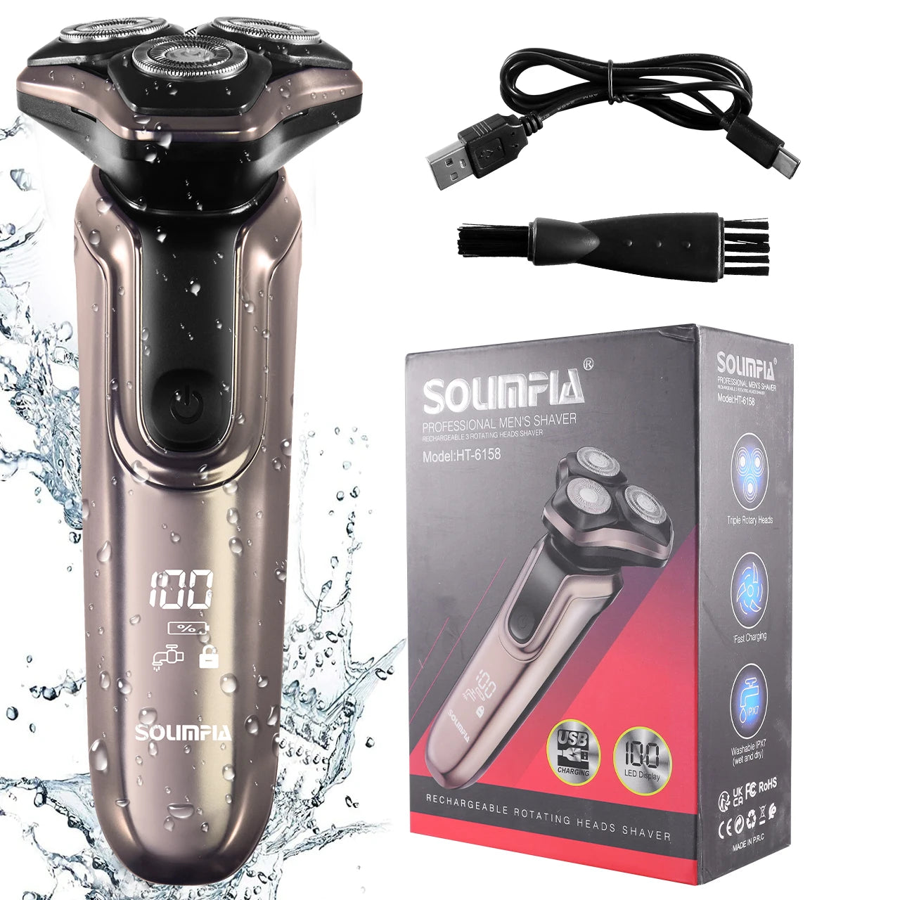 New Beard Shavers for Men Electric Razor Cordless FK-373