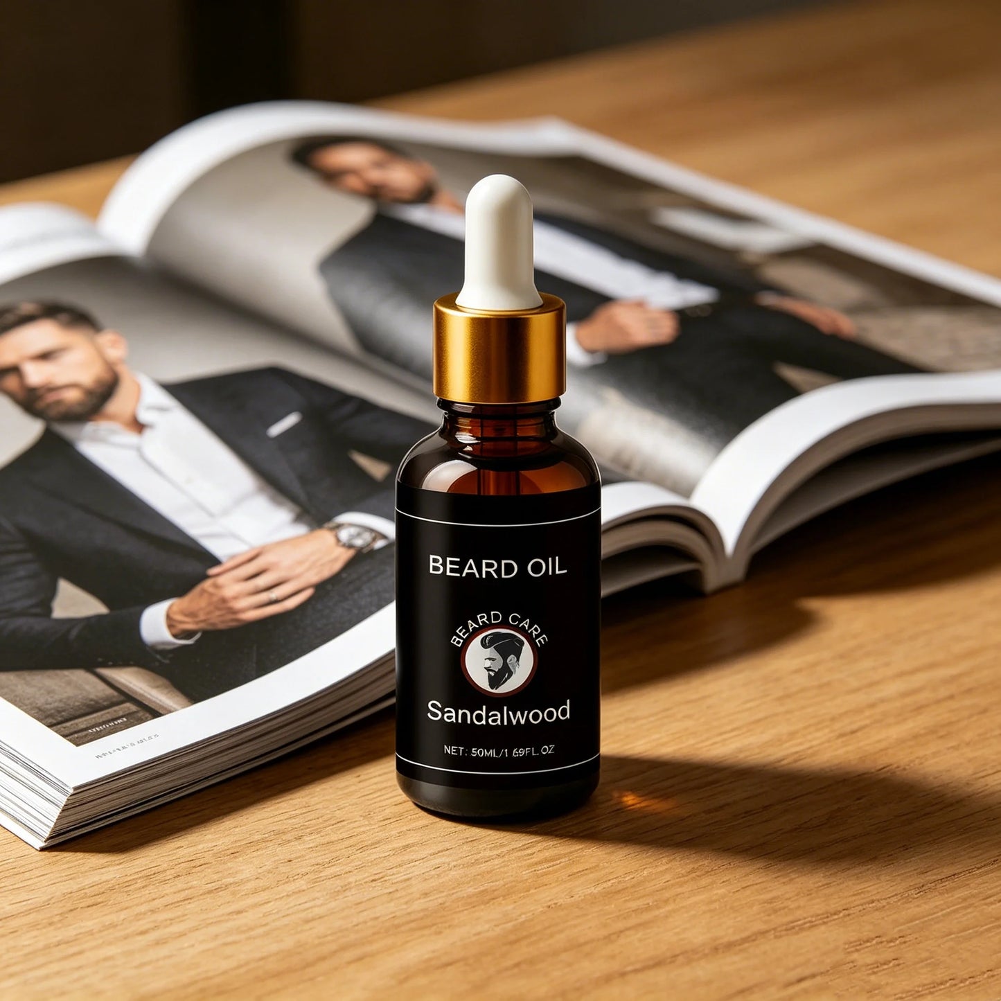Man Sandalwood Beard Care Essential Oils Improve Growth