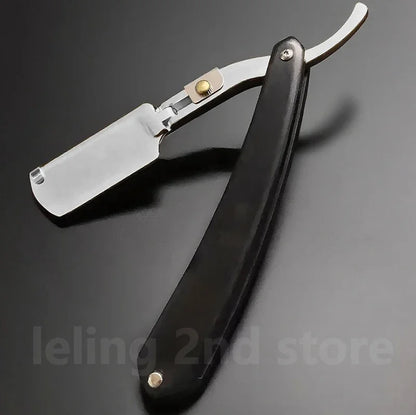Stainless Steel Folding Shave Knife Handle Beard Straight Razor