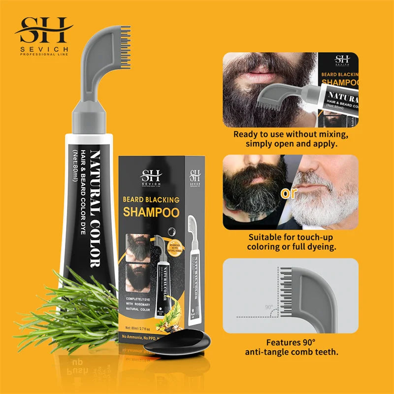 80ml Hair Dye Cream Black Beard Dye Cream For Men