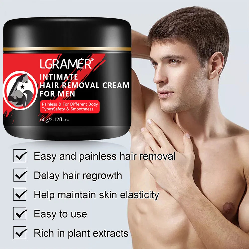 Men'S Painless Hair Removal Cream Mild Non Irritating Hair Removal