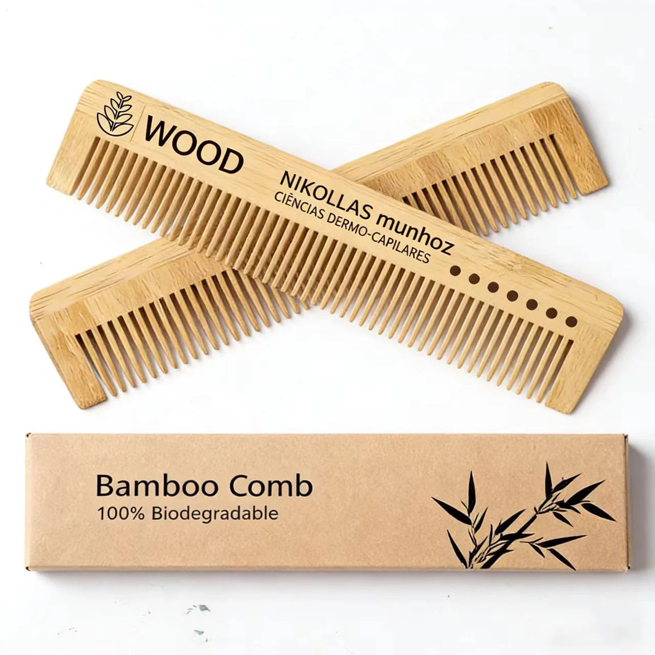 Customized LOGO Bamboo Comb Wood Pocket Beard Comb