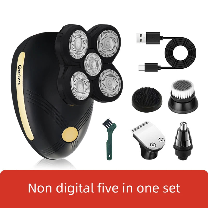 Men's 5-in-1 electric shaver with 5 rotating blades set