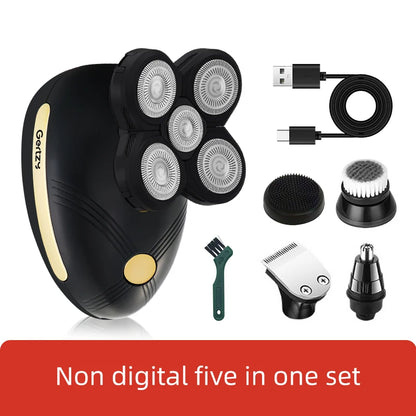 Men's 5-in-1 electric shaver with 5 rotating blades set