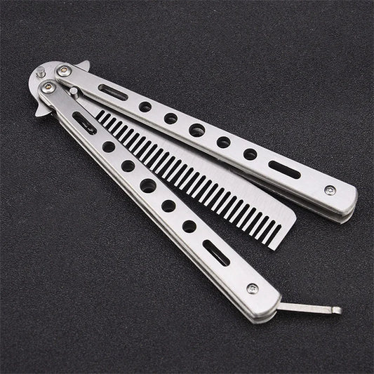 Foldable Comb Stainless Steel Practice Training Butterfly  Comb