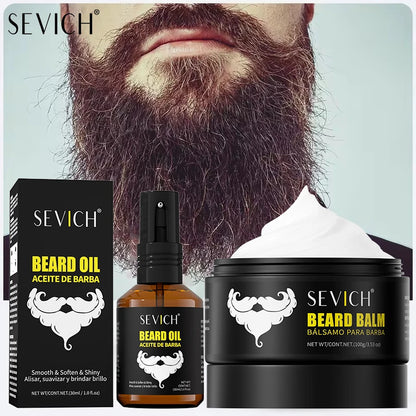 Men Beard Growth Kit Natural Beard Balm Wax and Oil
