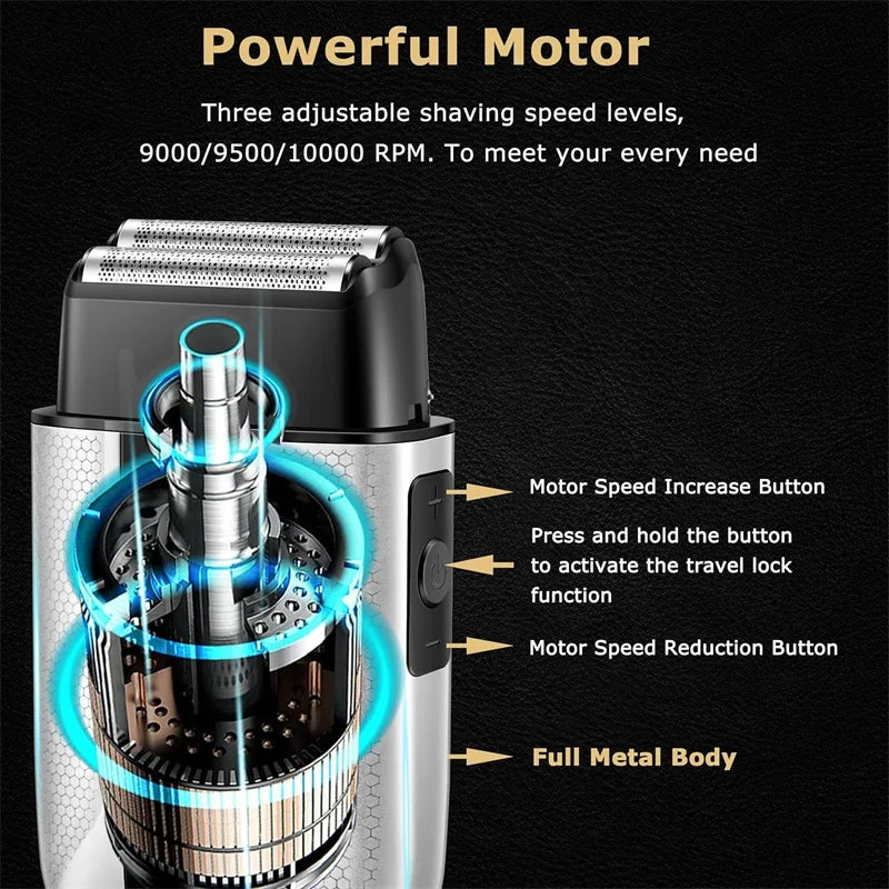 KEMEI T402 Professional Foil Shavers for Men IPX7 Waterproof