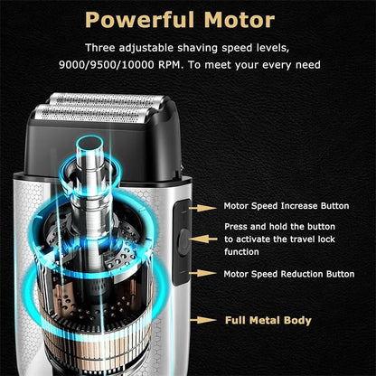 KEMEI T402 Professional Foil Shavers for Men IPX7 Waterproof