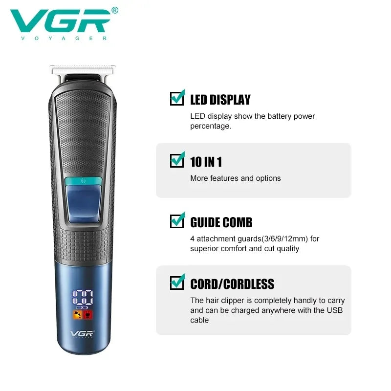 VGR All In One Beard Hair Trimmer For Men Grooming Kit