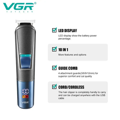 VGR All In One Beard Hair Trimmer For Men Grooming Kit
