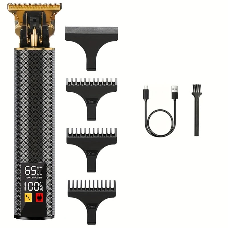T9 LCD Electric Hairdresser Oil Shaving Head Trimmer