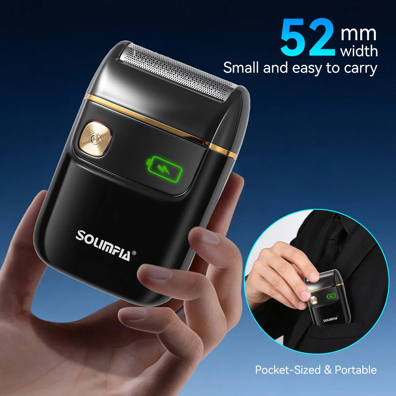Solimpia Portable Mini Electric Shaver for Men Single-Head