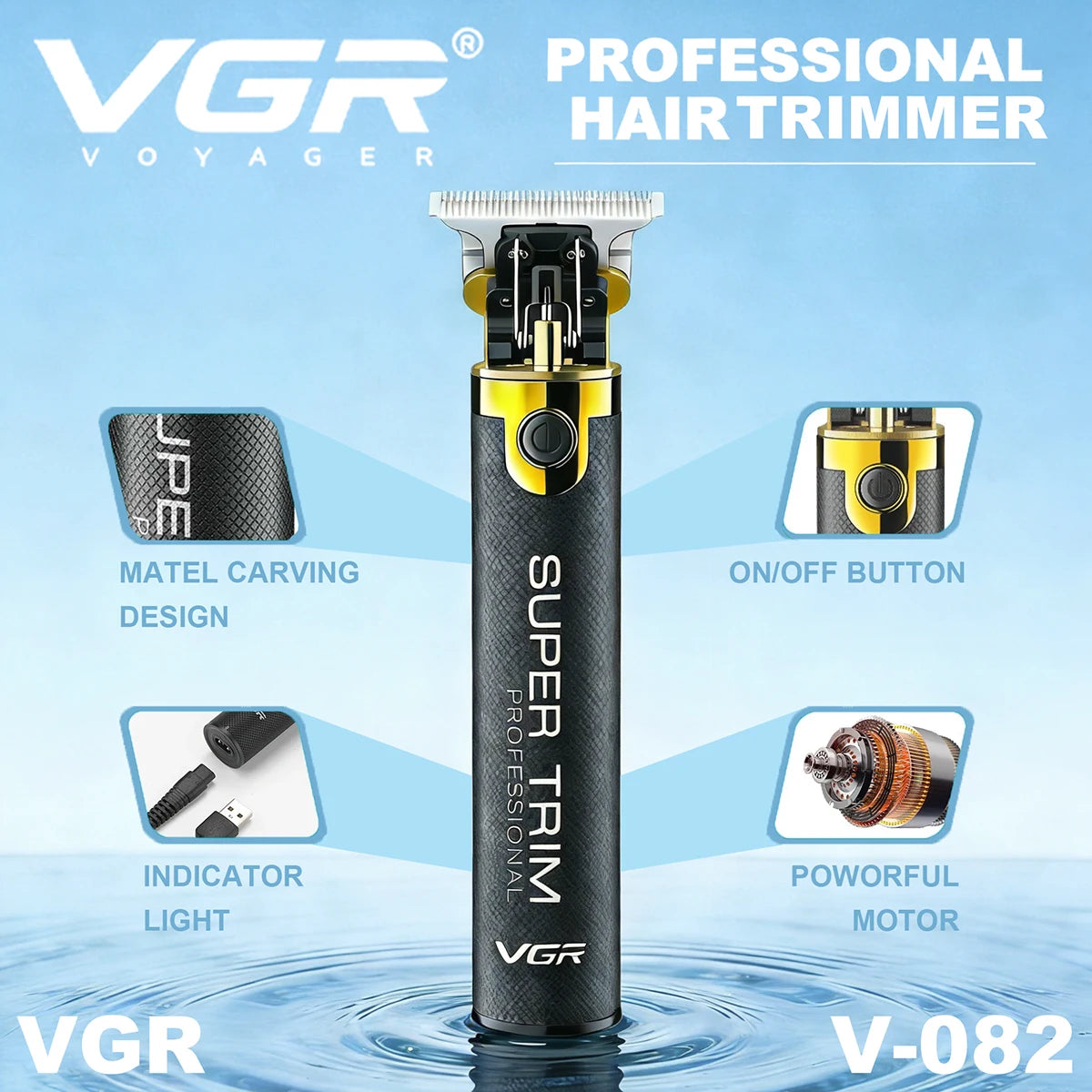 VGR Face Shaver Professional Beard Trimmer V-082