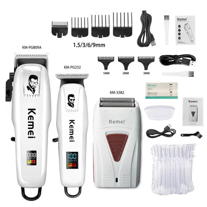 Kemei KM-PG809A KM-PG232 LCD USB Charging Hair Clipper
