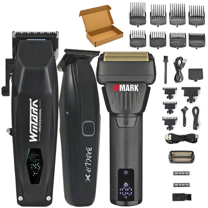 Professional electric hair clipper barbers 3PC set