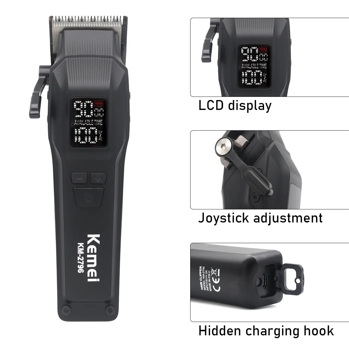 9000RPM Brushless Motor 4600mAh KM2796 Hair Clipper
