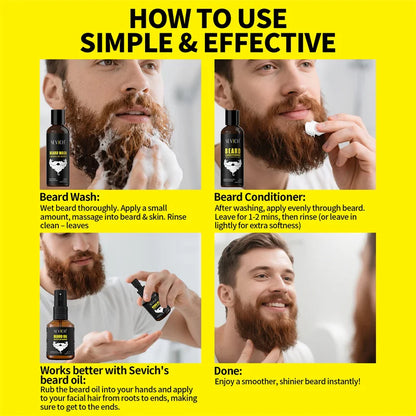 Natural Beard Growth Kit For Men Beard Thickening Care Oil