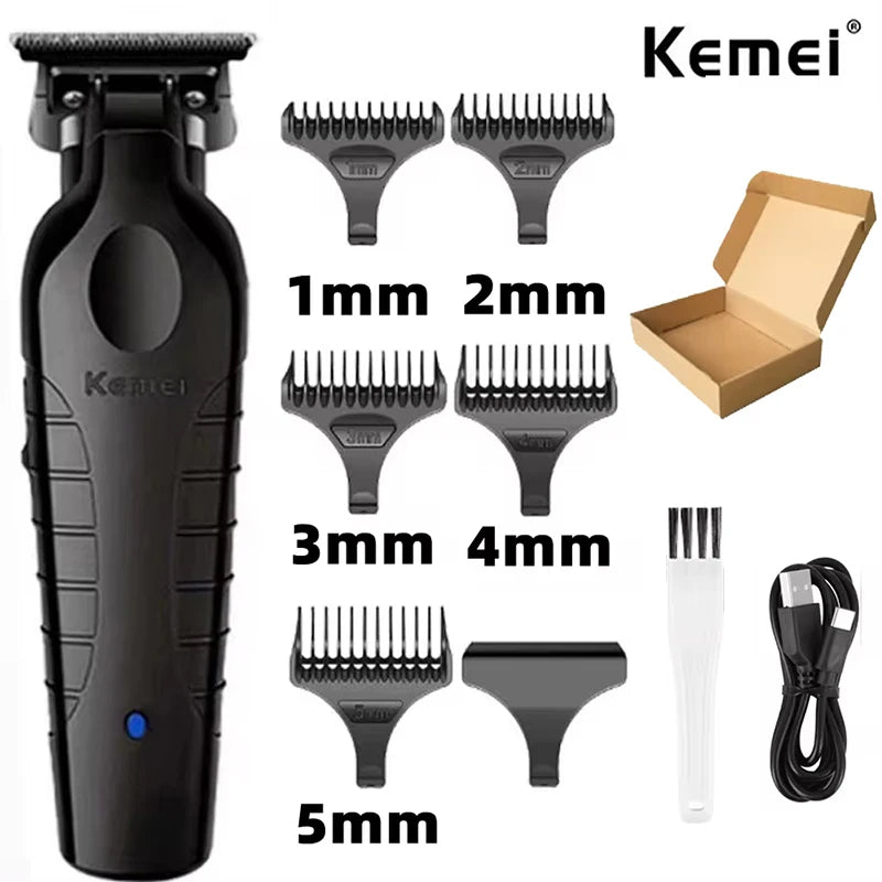 Kemei 2299 Barber Cordless Hair Trimmer 0mm Zero Gapped Carving Clipper