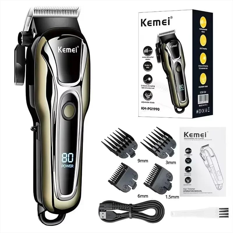 Kemei USB Rechargeable Electric Hair Clipper KM-PG1990A