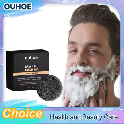 Darkening Hair Soap Deep Cleansing Blackening Beard Shampoo