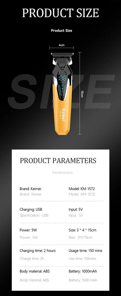 Kemei Hair Trimmers Electric Clippers Professional Hair Trimmers KM-1572
