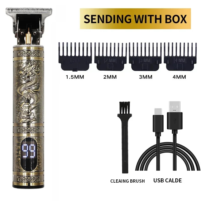 Electric Barber T9 Upgraded LCD Rechargeable Retro Oil Head