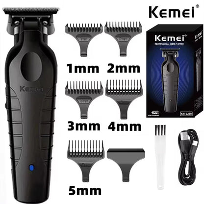 Kemei 2299 Barber Cordless Hair Trimmer 0mm Zero Gapped Carving Clipper