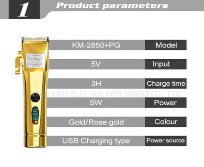 Kemei KM-2850+PG 2023 new metal electric hair clipper