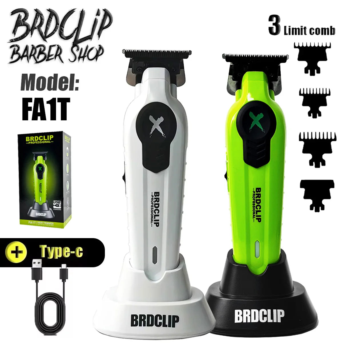 New BRDCLIP FA1T Green Professional Hair Trimmer