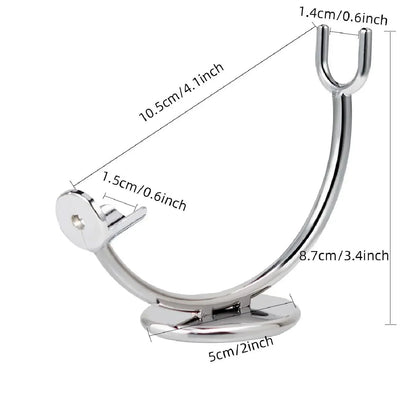 Men Shaving Brush Holder Manual Razor Stand Zinc Beard Tool