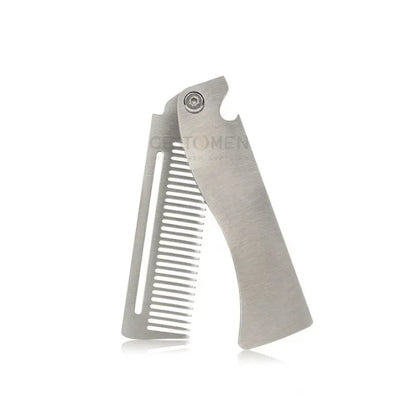 Portable Steel Combs Folding Pocket Beard Comb For Men