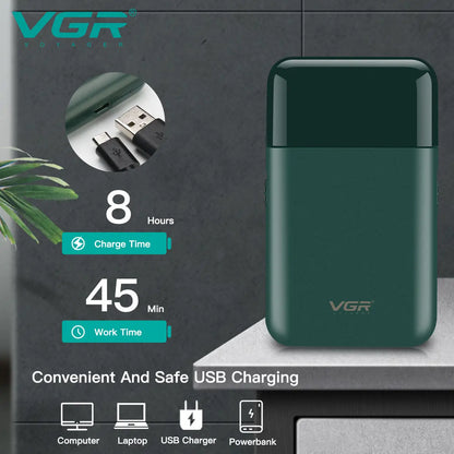 VGR 390 mini single blade cordless beard trimmer razor