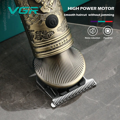 VGR Retro Metal Electric Hair Clipper Household Oil Head Carving