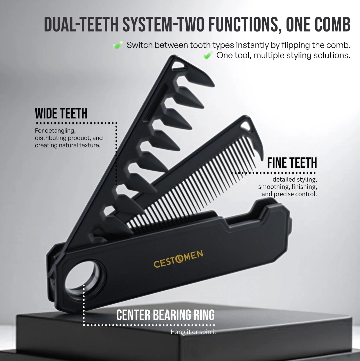 360°Rotatable Ring Folding Comb & Brush Set