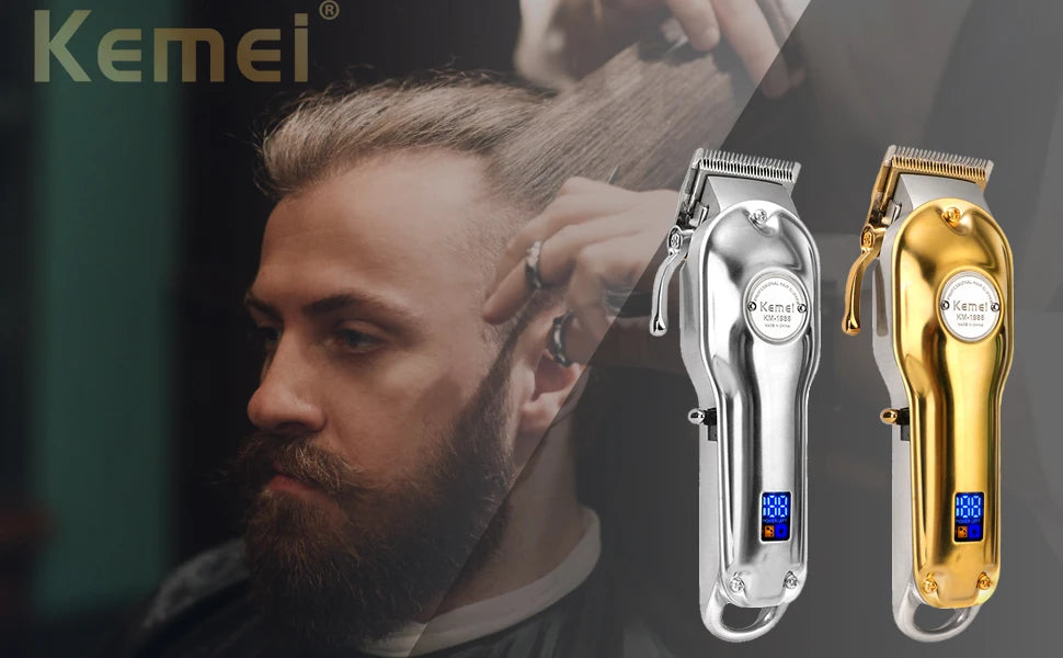 Kemei Full Metal Hair Trimmer For Men Beard Trimmer