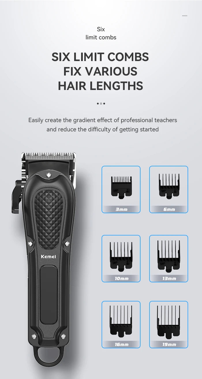 Kemei KM-1071 USB Charging Cordless Hair Salon Clipper
