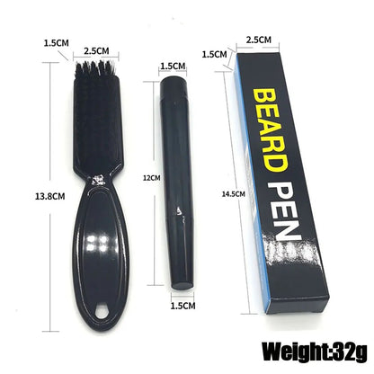 Waterproof Beard Pen Beard Filler Pencil And Brush Beard Enhancer Moustache