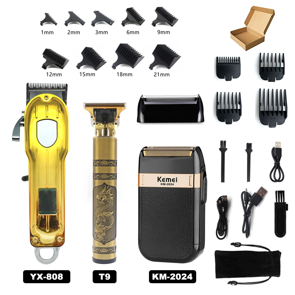 Professional T9 Hair Trimmer Machine Metal Body
