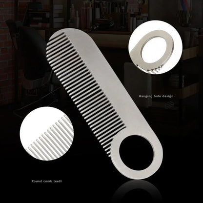 Stainless Steel Men's Beard Comb Portable Mini Oil Head
