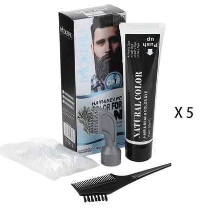 Beard and Hair Black Coloring Cream with Rosemary Extract