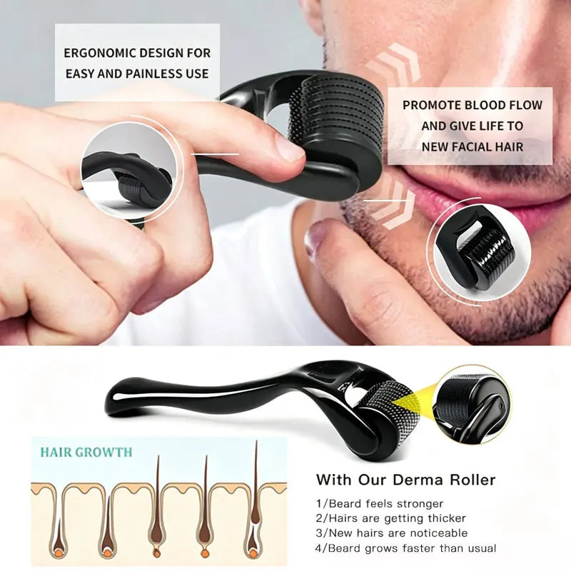 Black Red 540 Needles for Facial Body Hair Growth Derma Roller