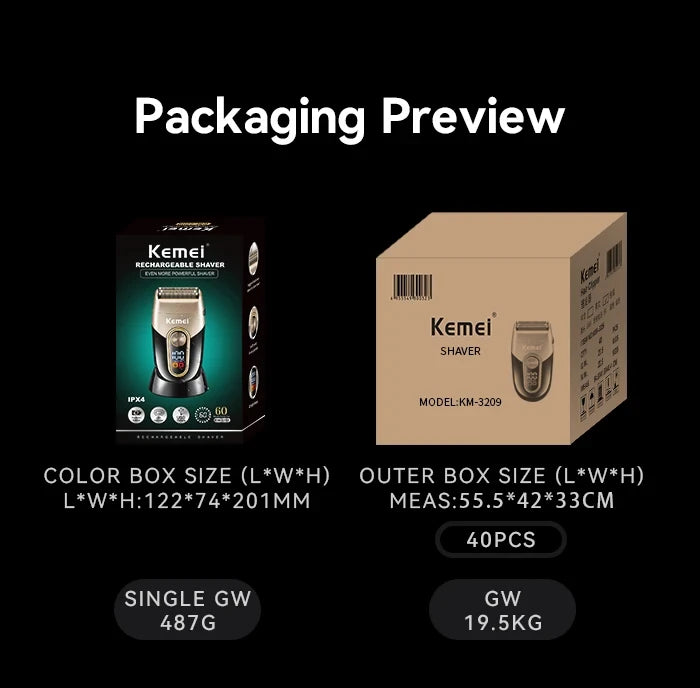 KM-3209 Shaving Machine Foil Trimmer Razor Shaver
