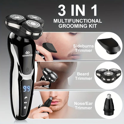 Electric Razor For Men, 3 In 1 Electric Shaver Nose Hair Trimmer