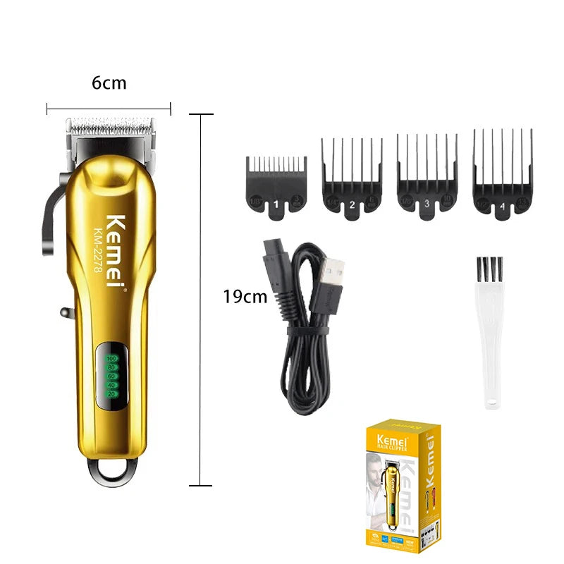 Kemei Cordless Hair Clippers Men Professional Hair Trimmer
