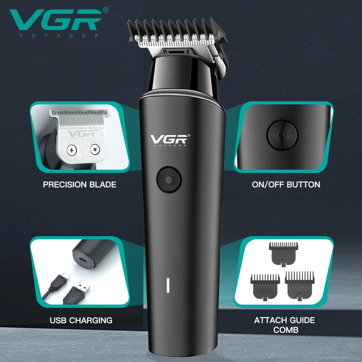 VGR Hair Trimmer Cordless Professional Hair Clipper V-933 V-937