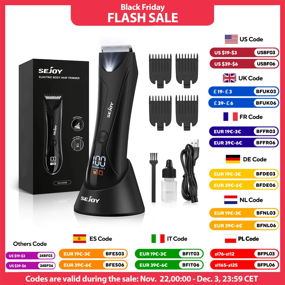 6006 Electric Body Hair Trimmer Hair Clipper for Men