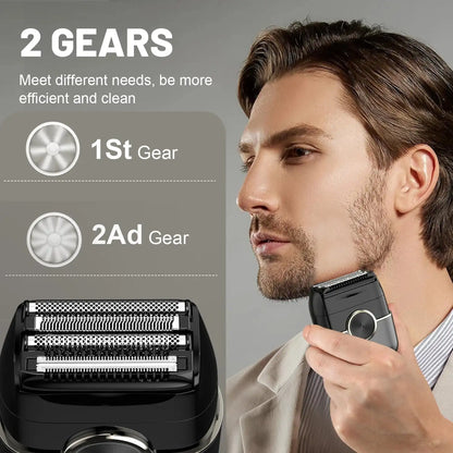 Electric Razor for Men 4 Blades Floating Head Foil Shaver