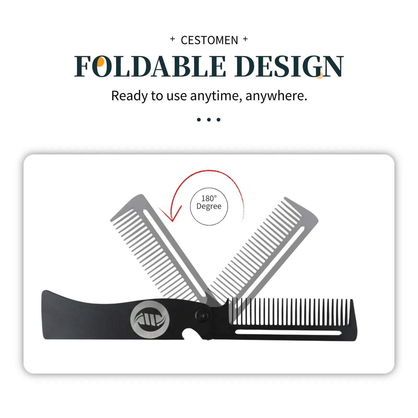 Stainless Steel Portable Folding Pocket Comb